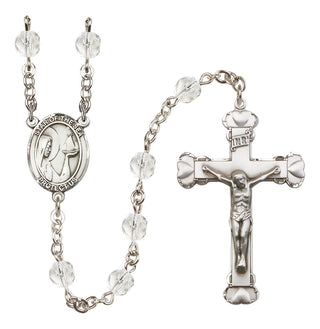 Silver Plated 6mm Fire Polished Our Lady Star of the Sea Rosary in Crystal
