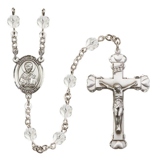 Silver-Plated 6mm Saint Timothy  Engraved Catholic Rosaries