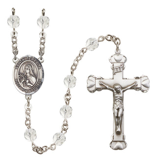 Silver-Plated 6mm Santa Teresita  Engraved Catholic Rosaries