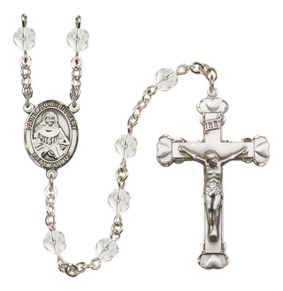 Silver-Plated 6mm Saint Julie Billiart  Engraved Catholic Rosaries