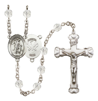 Silver-Plated 6mm Guardian Angel / Nat'l Guard Rosary