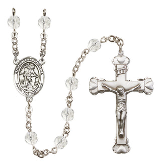 Silver-Plated 6mm Angel de la Guardia  Engraved Catholic Rosaries