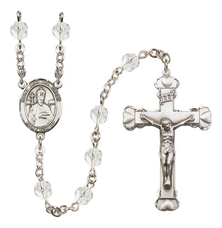 Silver-Plated 6mm Saint Leo the Great  Engraved Catholic Rosaries