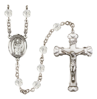 Silver-Plated 6mm Saint Stanislaus  Engraved Catholic Rosaries