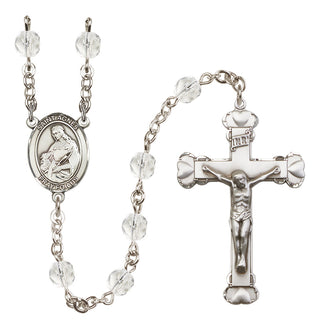 Silver-Plated 6mm Saint Agnes of Rome  Engraved Catholic Rosaries