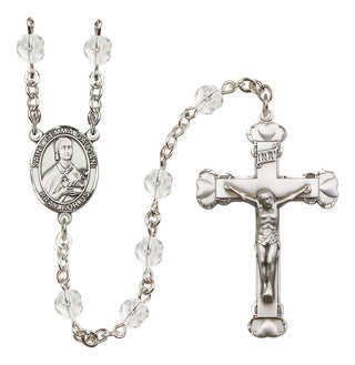 Silver Plated 6mm Fire Polished Saint Gemma Galgani Rosary in Crystal