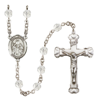 Silver-Plated 6mm Saint Sophia  Engraved Catholic Rosaries