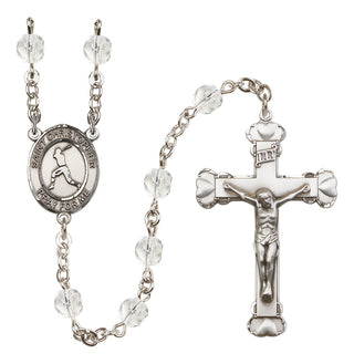Silver-Plated 6mm Saint Christopher/Baseball Rosary