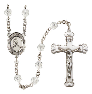 Silver-Plated 6mm Saint Christopher/Ice Hockey Rosary