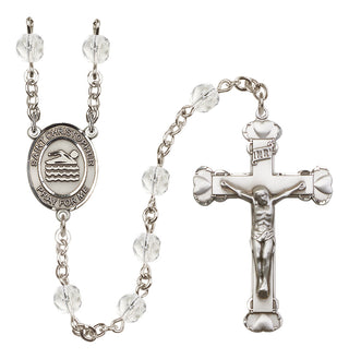 Silver-Plated 6mm Saint Christopher/Swimming Rosary
