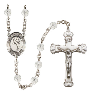Silver-Plated 6mm Saint Christopher/Martial Arts Rosary