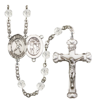 Saint Sebastian and Football Rosary with Crystal Beads