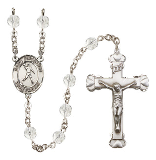 Silver-Plated 6mm Saint Sebastian/Football Rosary