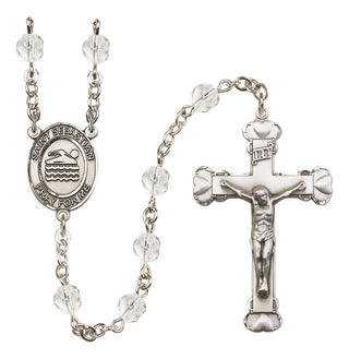 Silver-Plated 6mm Saint Sebastian/Swimming Rosary