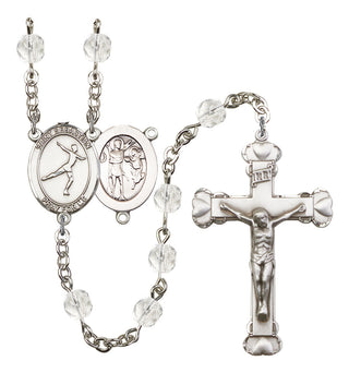 Saint Sebastian and Figure Skating Rosary with Crystal Beads