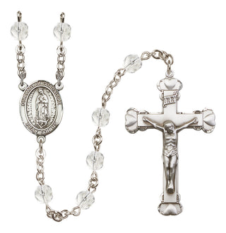 Silver-Plated 6mm Our Lady of Guadalupe  Engraved Catholic Rosaries