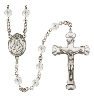Silver-Plated 6mm Saint Alexandra  Engraved Catholic Rosaries