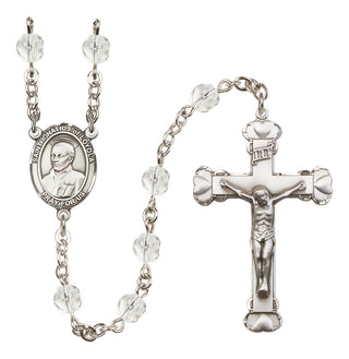 Silver-Plated 6mm Saint Ignatius of Loyola  Engraved Catholic Rosaries