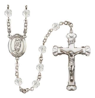 Silver-Plated 6mm Saint Victor of Marseilles  Engraved Catholic Rosaries
