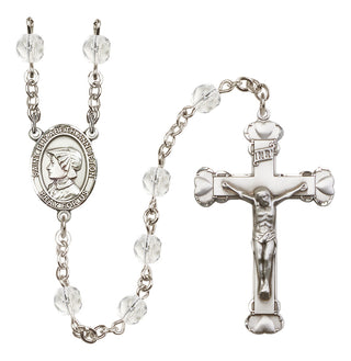 Silver-Plated 6mm Saint Elizabeth Ann Seton  Engraved Catholic Rosaries
