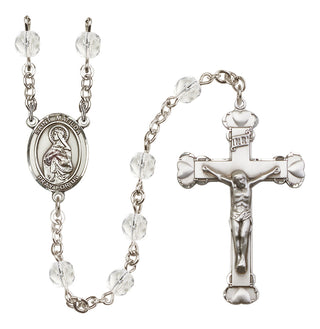 Silver-Plated 6mm Saint Matilda  Engraved Catholic Rosaries