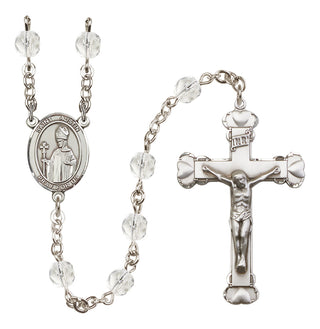 Silver-Plated 6mm Saint Austin  Engraved Catholic Rosaries