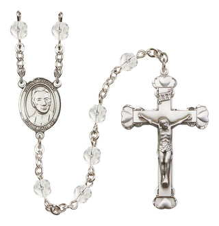 Silver-Plated 6mm Saint Eugene de Mazenod  Engraved Catholic Rosaries