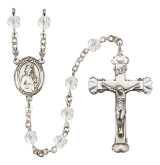 Silver-Plated 6mm Saint Wenceslaus  Engraved Catholic Rosaries