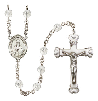 Silver-Plated 6mm Saint Basil the Great  Engraved Catholic Rosaries