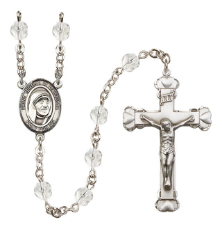 Silver-Plated 6mm Saint Teresa of Calcutta  Engraved Catholic Rosaries