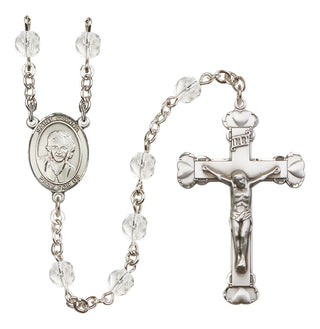Silver-Plated 6mm Saint Gianna Beretta Molla  Engraved Catholic Rosaries