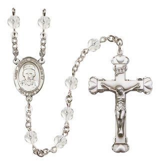 Silver-Plated 6mm Saint Joseph Freinademetz  Engraved Catholic Rosaries