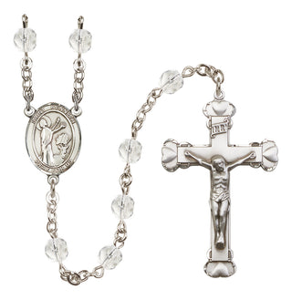 Silver-Plated 6mm Saint Kenneth  Engraved Catholic Rosaries