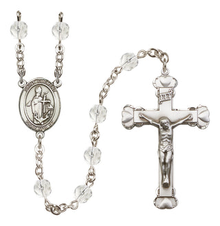 Silver-Plated 6mm Saint Clement  Engraved Catholic Rosaries