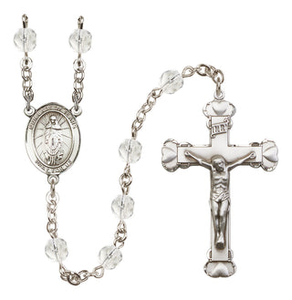 Silver Plated 6mm Fire Polished Our Lady of Tears Rosary in Crystal
