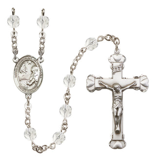 Silver-Plated 6mm Saint Catherine of Bologna  Engraved Catholic Rosaries