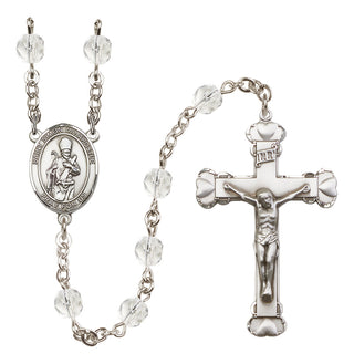 Silver-Plated 6mm Saint Simon the Apostle  Engraved Catholic Rosaries