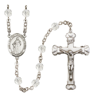 Silver Plated 6mm Fire Polished Our Lady the Undoer of Knots Rosary in Crystal