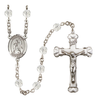 Silver-Plated 6mm Saint Drogo  Engraved Catholic Rosaries