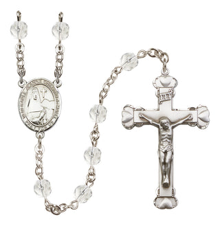 Silver-Plated 6mm Saint Jeanne Chezard de Matel  Engraved Catholic Rosaries