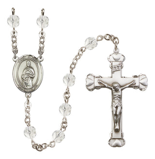 Silver-Plated 6mm Saint Eligius  Engraved Catholic Rosaries