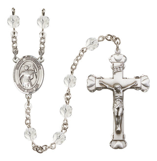 Silver-Plated 6mm Saint Theodore Stratelates  Engraved Catholic Rosaries