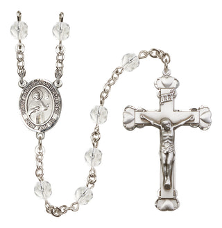 Silver-Plated 6mm Saint Anthony Mary Claret  Engraved Catholic Rosaries