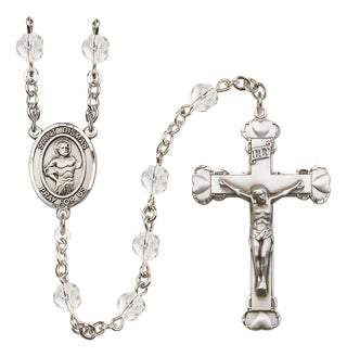 Silver-Plated 6mm Saint Dismas  Engraved Catholic Rosaries