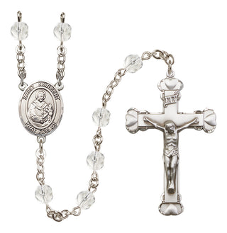 Silver Plated 6mm Fire Polished Saint Norbert of Xanten Rosary in Crystal