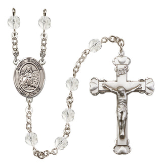 Silver-Plated 6mm Saint Ephrem  Engraved Catholic Rosaries