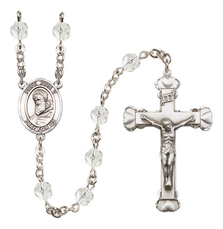 Silver-Plated 6mm Pope Pius V  Engraved Catholic Rosaries