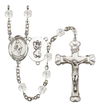 Saint Christopher and Wrestling Rosary with Crystal Beads