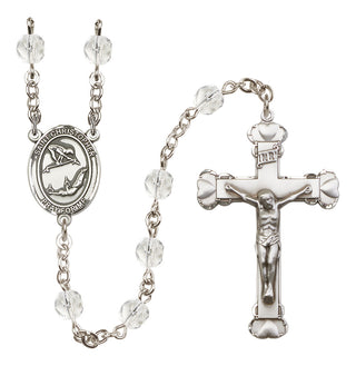 Silver-Plated 6mm Saint Christopher/Gymnastics Rosary