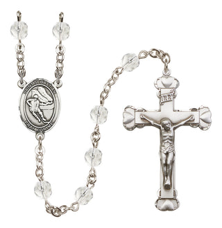Silver-Plated 6mm Saint Sebastian / Hockey Rosary